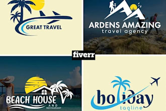 design modern travel, hotel, vacation and outdoors adventure logo