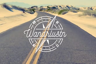 design unique monogram travel, adventure and outdoor logo
