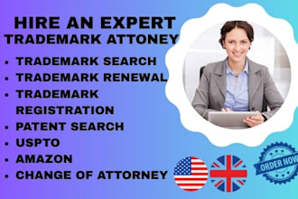 be your US trademark attorney for registration, amazon and brand and renewal