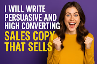 write sales copy, landing page copy, sales funnel copy, product description copy