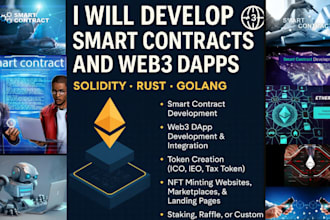 develop smart contracts and web3 dapps in solidity, rust, or golang