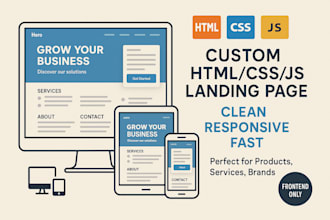 develop custom landingpage   html css js