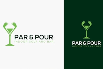 design a modern minimalist golf and bar logo