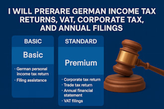 handle your german vat, income tax, corporate tax,and annual filings
