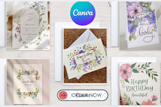 design custom canva greeting cards for birthdays holidays and thank you notes