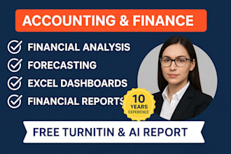 do accounting and finance assignment, financial statement analysis, excel report
