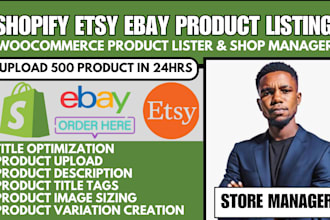 do shopify etsy ebay ecommerce woocommerce product listing upload lister seo