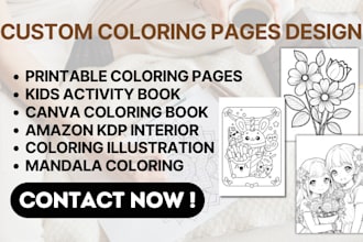 design custom children coloring pages adult mandala coloring book amazon kdp