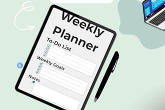 design a digital planner, tracker, or workbook using canva