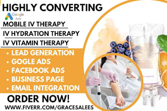generate mobile iv therapy leads iv hydration iv vitamin therapy landing page