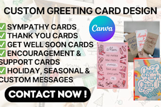 design greeting cards design, sympathy card, get well soon card, thank you card