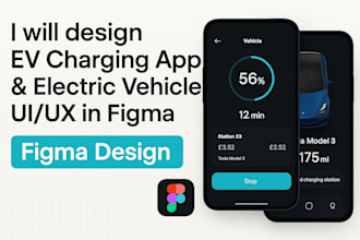 design ev charging station electric vehicle app UI UX in figma