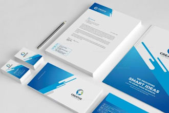 design professional business card and editable letterhead, envelope, stationery