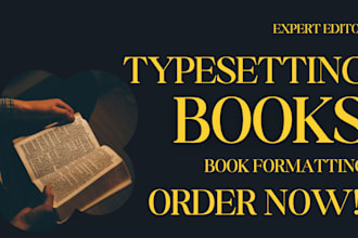 do book editing, typesetting, layout design, book formatting for amazon kdp