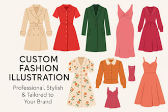draw pattern fashion illustration, fashion tech pack cloth, flat sketches design
