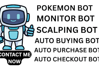 build auto checkout bot, auto buying bot, auto purchase bot, monitor bot
