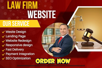 design a professional law firm website or landing page on wordpress, wix