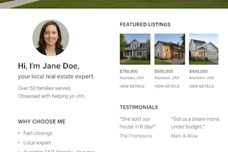 build a stunning one page realtor website with lead capture