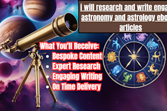 research and write engaging astronomy and astrology ebooks, articles
