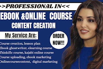 create ebook online course, lesson plan, online course creation on teachable