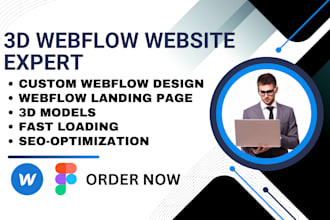 3d animated website, webflow landing page, spline model lottie animation