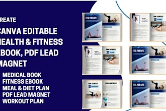 design health fitness ebook pdf lead magnet canva gym workout plan trainer guide
