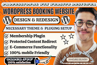 create wordpress site with booking system, appointment and calendar integration