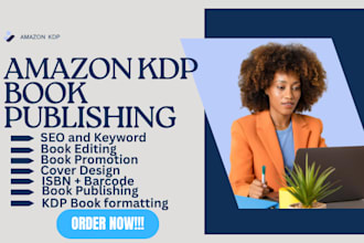 do amazon KDP cover design, formatting, and keyword research
