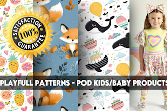 design custom patterns for pod kids and baby products