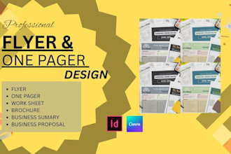 design clean, professional flyer, brochure and postcard, one pager, and more