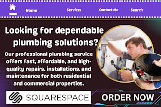 do squarespace plumbing website, roofing, real estate plumbing, handyman website