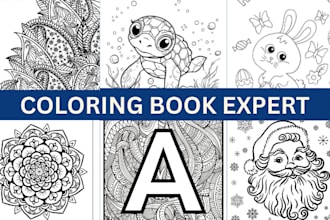 create custom coloring book pages or full printable books for kids and adults