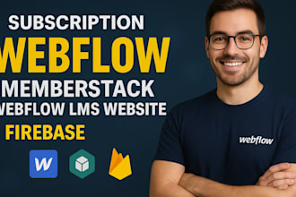 subscription webflow memberstack membership website webflow lms website firebase