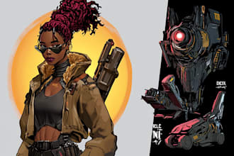 draw custom cyberpunk character art with high detail