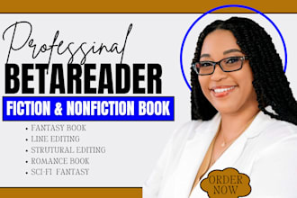 beta read, critique, and provide feedback on your writing, developmental editing