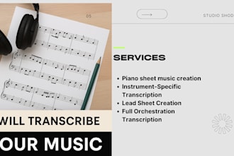do piano music transcription arrangement with music sheet