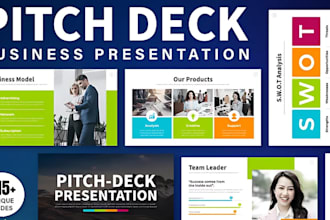 design modern business powerpoint presentation or pitch deck