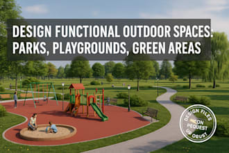 design functional outdoor spaces parks, playgrounds, green areas, stamp