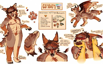 draw furry reference sheet fursona character sheet furry art from scratch