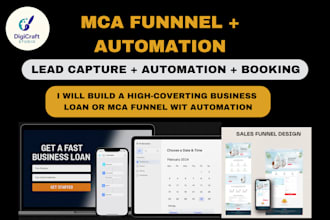 build a high converting business loan or mca funnel, quiz with automation