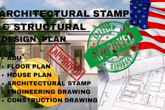 review, draw stamp construction plan, engineering drawing in florida california
