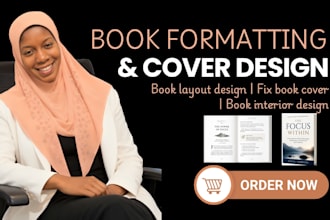 do book interior design, canva design, kdp book formatting, journal publishing