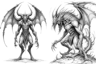 draw horror character illustration