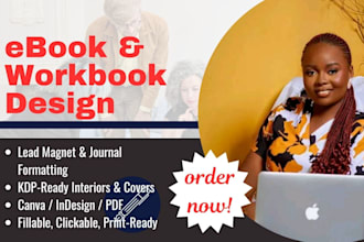 design, format ebook, workbook, pdf lead magnet amazon kdp journal or book cover