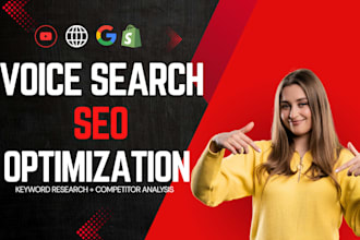 do keyword research,voice search SEO and optimization for youtube and website