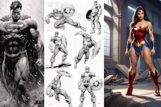 draw superhero comic book character design comic page graphics novel anime manga