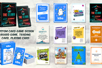 design card game, board game trading game design card box game art in print file