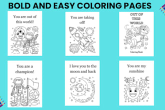 design eye catching bold and easy coloring book for amazon KDP