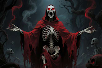 draw illustration dark art for death metal, death core band