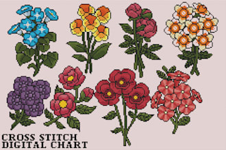 draw digital chart for cross stitch and needlepoints design
